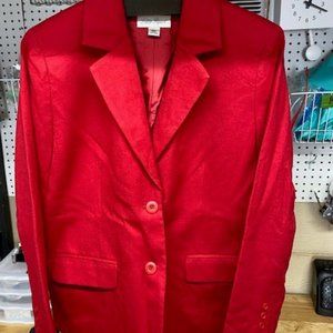 Lester Square 100% Wool Crimson Jacket Size 12P rn#76915